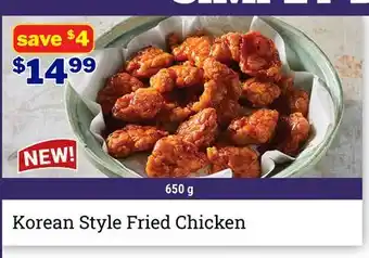 M & M Food Market Korean Style Fried Chicken offer