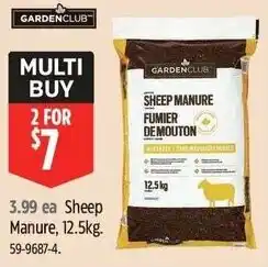 Canadian Tire GARDENCLUB Sheep 3.99 ea Sheep Manure, 12.5kg. offer