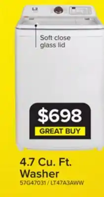 Leon's L2 White Top Load Electric Washer (4.7 Cu.ft) - LT47A3AWW offer