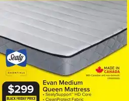 Leon's Sealy Essentials Evan Medium Queen Mattress offer