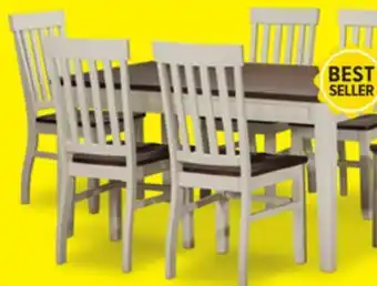 Leon's Caylie 7-Piece Dining Set - Ivory, Driftwood offer