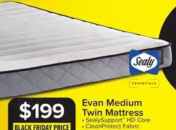 Leon's Sealy Essentials Evan Medium Twin Mattress offer
