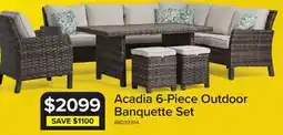 Leon's Acadia 6-Piece Outdoor Banquette Set - Grey, Beige offer