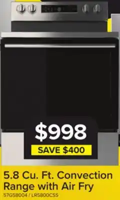 Leon's 5.8 Cu. Ft. Convection Range with Air Fry offer