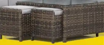 Leon's Whispering Pine Outdoor Coffee Table with 2 Ottomans - Dark Grey offer