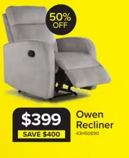 Leon's Owen Recliner - Grey offer
