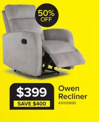 Leon's Owen Recliner - Grey offer