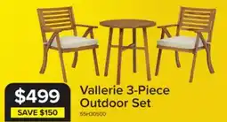 Leon's Vallerie 3-Piece Outdoor Table and Chairs Set - Brown offer