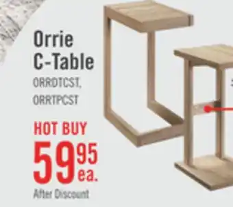 The Brick Orrie 11.75 C-Shaped Chairside Table - Taupe offer