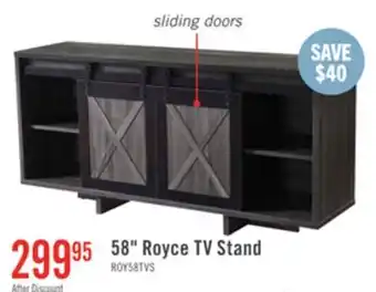 The Brick Royce 58 Modern TV Stand with Storage and Cable Management for TVs up to 65- Distressed Grey offer