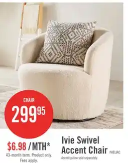 The Brick Ivie 28.7 Chenille Boucle Fabric Curved Swivel Accent Chair - White offer