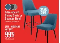 The Brick Eden Dining Chair with Linen-Look Fabric, Metal - Blue offer