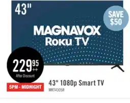 The Brick MAGNAVOX 43 FHD HDR Roku Smart TV offer