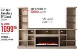 The Brick Axel 74 Modern Electric Fireplace TV Stand with Storage and Cable Management for TVs up to 85- Taupe offer