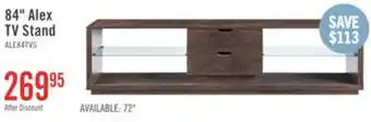 The Brick Alex 84 Modern TV Stand with Storage and Cable Management for TVs up to 90- Walnut Oak offer