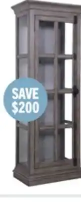 The Brick Scarlett 27.5 Curio Cabinet with Glass Shelves - Grey offer