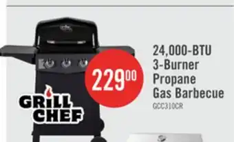 The Brick Grill Chef 24,000 BTU 3-Burner LP Gas BBQ - GCC310CRP offer