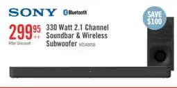 The Brick SONY 2.1 CH Dolby Digital S-Force Front Surround Soundbar with Wireless Subwoofer (HTS400) offer
