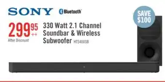 The Brick SONY 2.1 CH Dolby Digital S-Force Front Surround Soundbar with Wireless Subwoofer (HTS400) offer