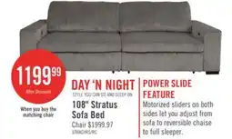 The Brick Stratus 108 Faux Fur Fabric Full-Size Sofa Bed with Power Sliding - Fog Grey offer