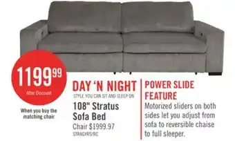 The Brick Stratus 108 Faux Fur Fabric Full-Size Sofa Bed with Power Sliding - Fog Grey offer