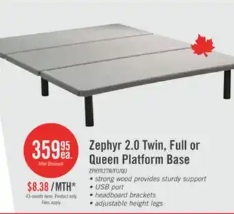 The Brick Zephyr 2.0 Queen Platform Base offer