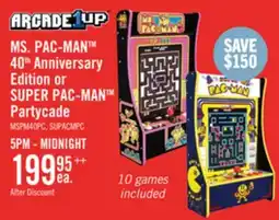 The Brick Arcade1up Ms. PAC-MAN Portable Partycade 40th Anniversary Edition offer