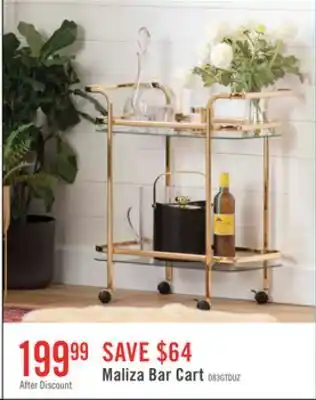 The Brick Maliza Bar Cart - Gold offer