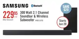The Brick Samsung B-Series 2.1-Channel Soundbar with Wireless Subwoofer offer