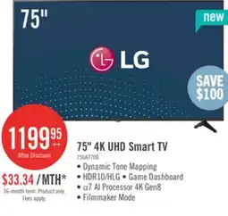The Brick LG 75 UA77 4K UHD Smart TV offer