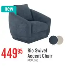 The Brick Rio 34.5 Chenille Fabric Swivel Accent Chair - Blue offer