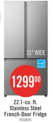 The Brick Hisense 31.3 22.1 Cu. Ft. French-Door Refrigerator - Stainless Steel - RF22B3FSE offer