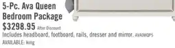 The Brick Ava 5pc Bedroom Set with Bed, Dresser & Mirror, LED, Glam, White - Queen Size offer