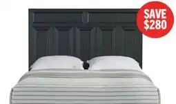 The Brick Casa Panel Bed with Headboard & Frame, Wood, Black - Queen Size offer