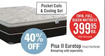 The Brick Springwall Pisa II Eurotop Twin Mattress offer