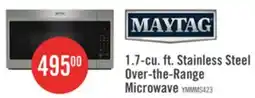 The Brick Maytag 1.7 Cu. Ft. Over-the-Range Microwave with 900 Watts Cooking - Stainless Steel - YMMMS4230PZ offer