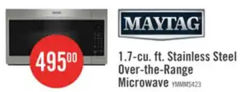 The Brick Maytag 1.7 Cu. Ft. Over-the-Range Microwave with 900 Watts Cooking - Stainless Steel - YMMMS4230PZ offer