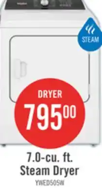 The Brick Whirlpool 7 Cu. Ft. Electric Dryer with Steam - White - YWED5050LW offer