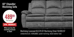 The Brick Chandler 82 Chenille Fabric Reclining Sofa - Grey offer