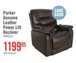 The Brick The Brick Parker 36 Genuine Leather 3-Position Power Lift Reclining Chair - Brown offer