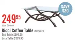 The Brick Ricci 48 Modern Glass Top Coffee Table - Glass with Espresso Finished Legs offer
