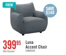 The Brick Luna 35.4 Fabric Accent Chair - Grey offer