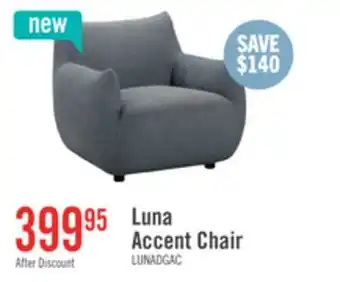 The Brick Luna 35.4 Fabric Accent Chair - Grey offer