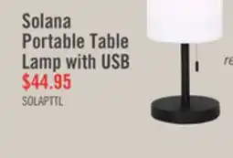 The Brick Solana 11 Modern Metal Acrylic Portable Indoor/Outdoor Table Lamp with USB Port - Black offer