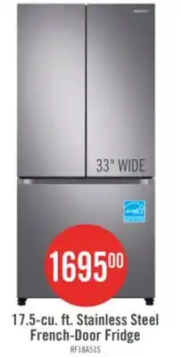 The Brick Samsung 33 17.5 Cu. Ft. Counter-Depth French-Door Refrigerator - Stainless Steel - RF18A5101SR/AA offer
