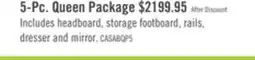 The Brick Casa 5pc Bedroom Set with Bed, Dresser & Mirror, Wood, Black - Queen Size offer