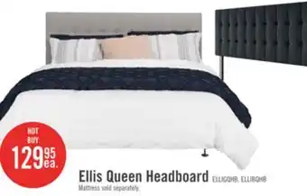 The Brick Ellis Upholstered Headboard in Grey Fabric, Button Tufted - Queen Size offer