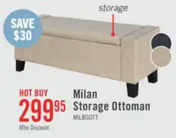 The Brick Milan 53.5 Storage Ottoman - Beige Linen-Look offer