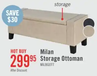 The Brick Milan 53.5 Storage Ottoman - Beige Linen-Look offer