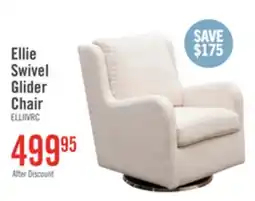 The Brick Ellie 29 Linen-Look Fabric Swivel Glider Accent Chair with Wingback and Recessed Arms - Beige offer